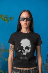 Baby Tee Calavera Negra